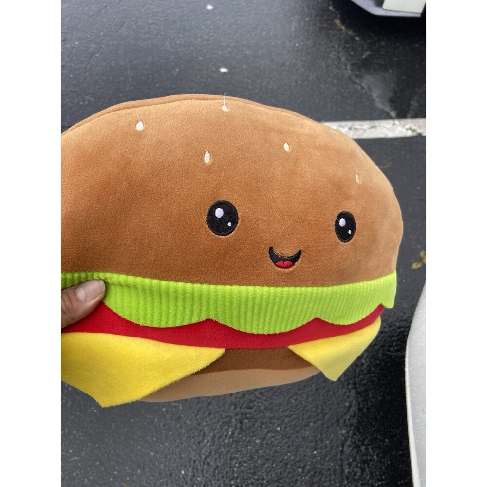 Smoochy Pals Hamburger Plush Burger Pillow Super Soft Squishy 14” Washable